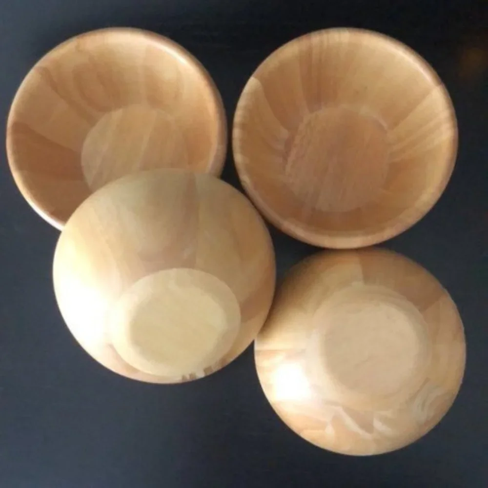 NEW Lipper Wooden Salad Bowls Collection Set of 4 Brown NEW